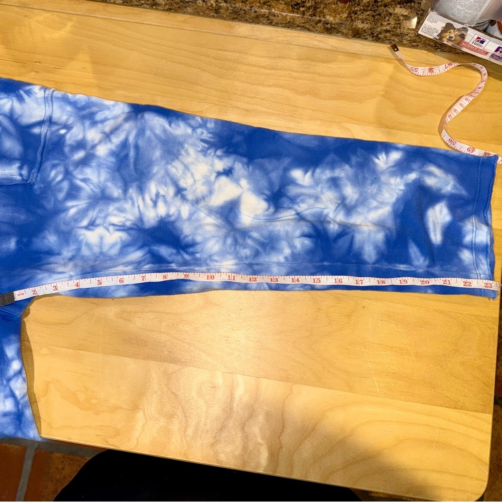 JoyLab Blue and White Cropped Tie-Dye Pants - Picture 6 of 8